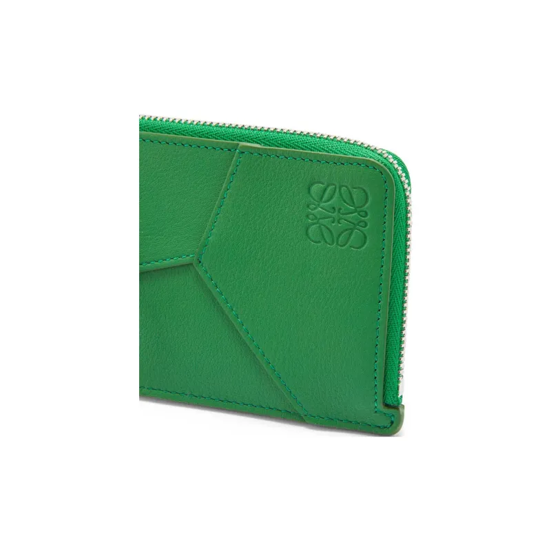 LOEWE Puzzle Calfskin Coin Purses Card Holders Men's Tropical Green-3
