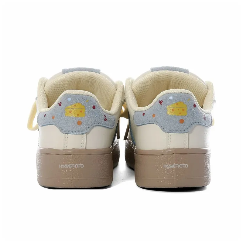 KAAVER OTTO Slip Resistant, Balance, Lightweight, And Breathable Low Top Skateboard Shoes Women's Cream Cake Box-5