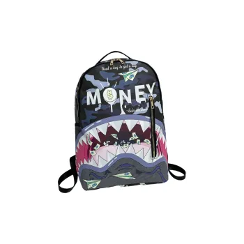 TINYAT PU Backpack Unisex Black Spray Coating
