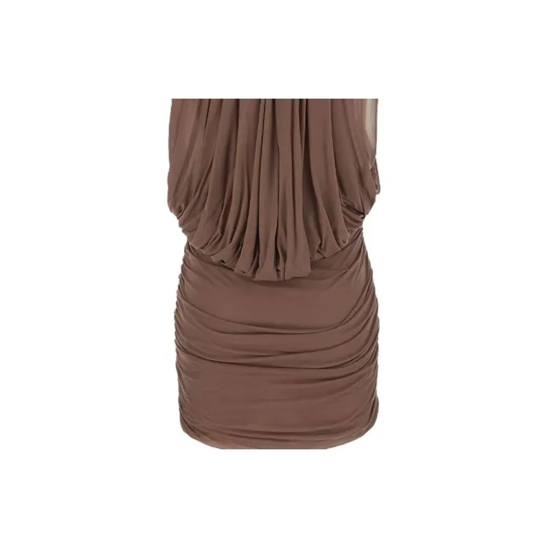 SAINT LAURENT Draped Sleeveless Dress-5