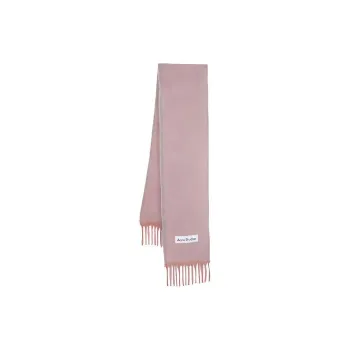 Acne Studios Logo Patch Fringed Edge Scarf