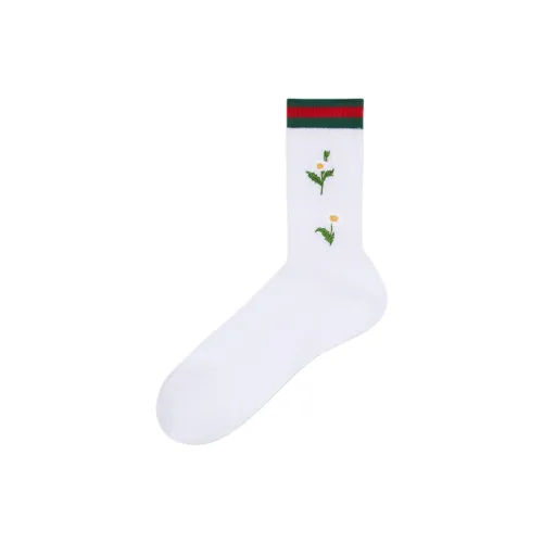 GUCCI SS25 Mid Calf Socks Women's 1 Pack White