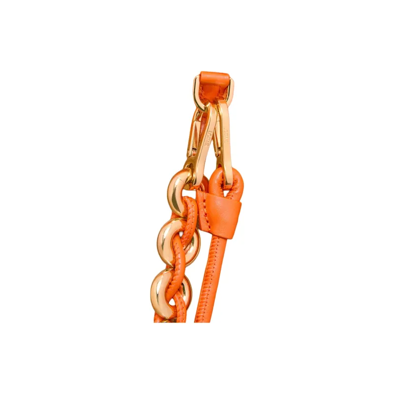 LOEWE Knitted Fabric One Shoulder Handbag Tubas Women's Orange-8