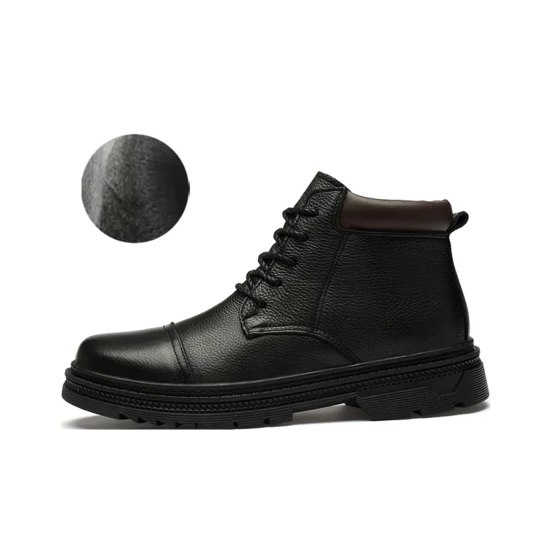Qiandongmeili Ankle Boots Men's Black-6