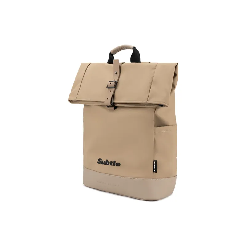 Subtle PU, Fabric Backpack Large Size Unisex Black/Brown/Green-1