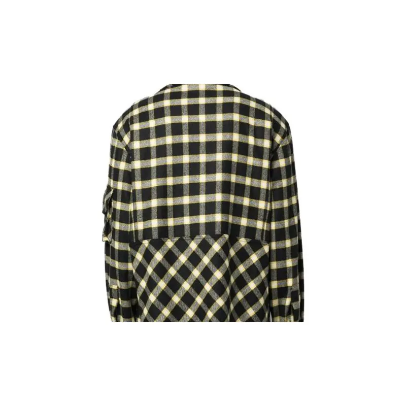 VERSACE Long Sleeved Button Down Checked Shirt Jacket-1