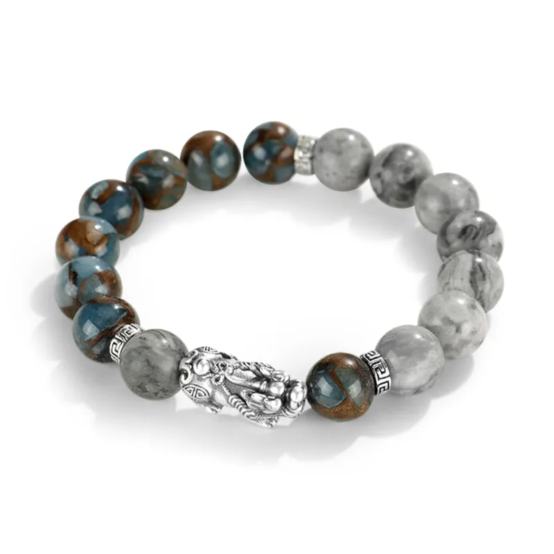 Zeroline Map Stone Bracelets Unisex-2