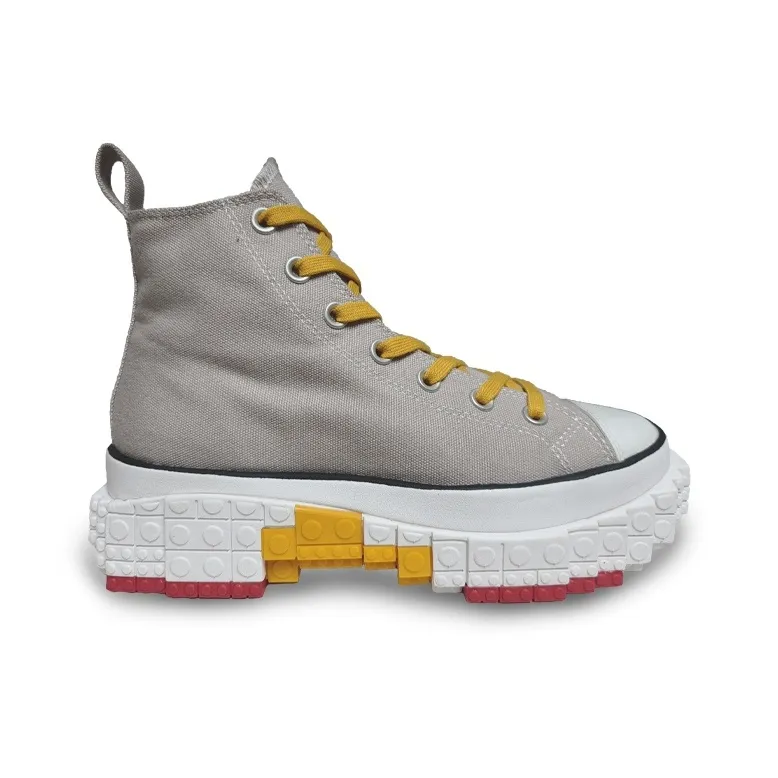 Ccilu Building Blocks Shoes Lightweight Height Increasing High Top Canvas Shoes Unisex GREENPLAX-21