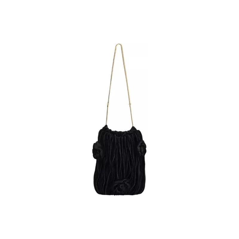 ZARA Polyester Bucket Bags Shoulder Bags Medium Size Women's Black-0