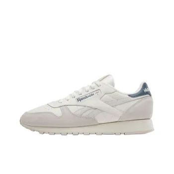Reebok Classic Leather Anti Slip Wear Resistant Low Top Casual Shoes Men's Gray Blue