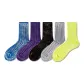Bright Blue+Purple+Black+Light Gray+Neon Green[5 Pack]