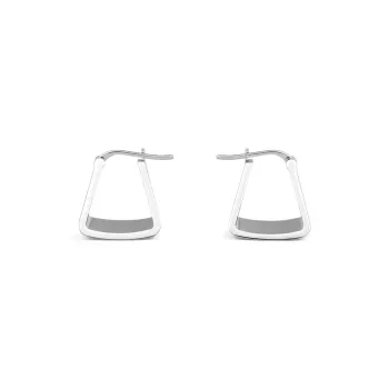 CELINE Formes Abstraites Pyramid Hoops In Brass With Rhodium Finish