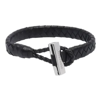 Ferragamo Logo Engraved Braided Bracelet