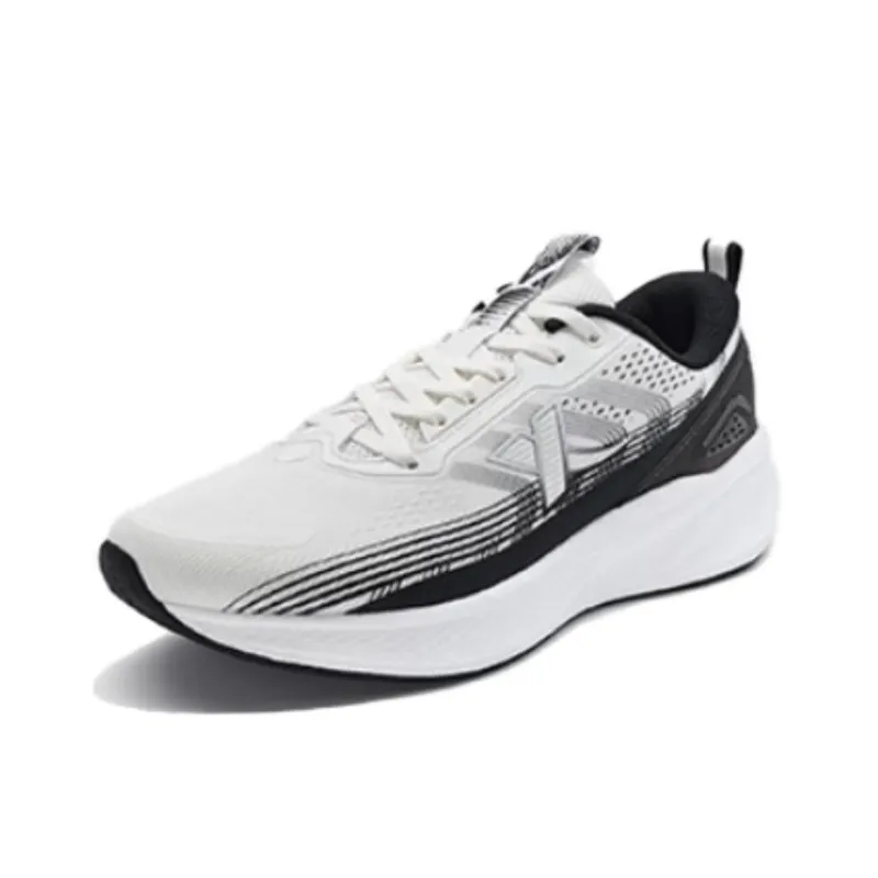 XTEP Cushioned Wear Resistant Breathable Rebound Low Top Sprint Running Shoes Men's White Black-1