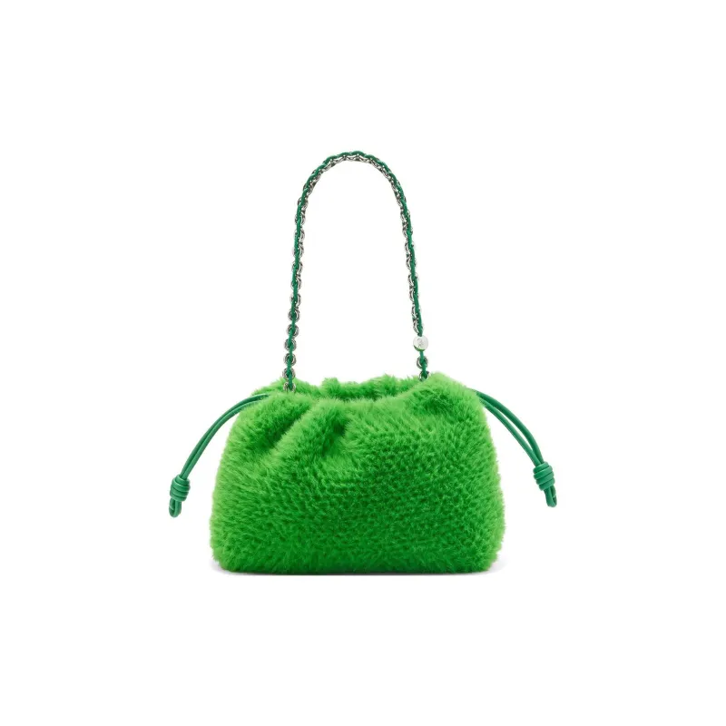 LOEWE Flamenco Fabric Portable Crossbody Bag Shoulder Bag Medium Size Women's Tropical Green-4