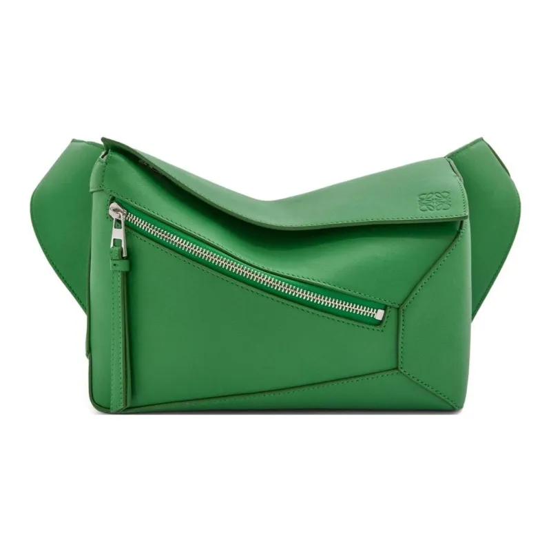 LOEWE Puzzle Calfskin Fanny Pack Small Size Men's Tropical Green-0
