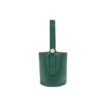LOEWE Pebble Bucket Grained Calfskin Bucket Bag Handbag Shoulder Bag Large Size Men's Green