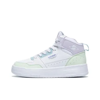 QIAODAN Coverage Warm High Top Skateboard Shoes Women's White Green
