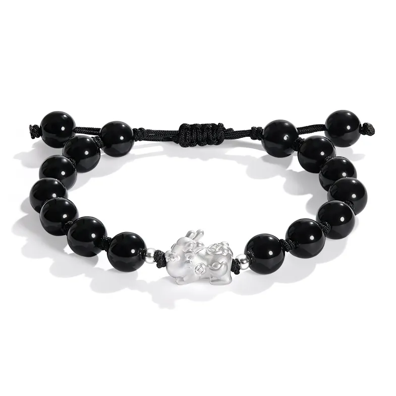 Central Fashion Obsidian Jade Bracelets Unisex-0
