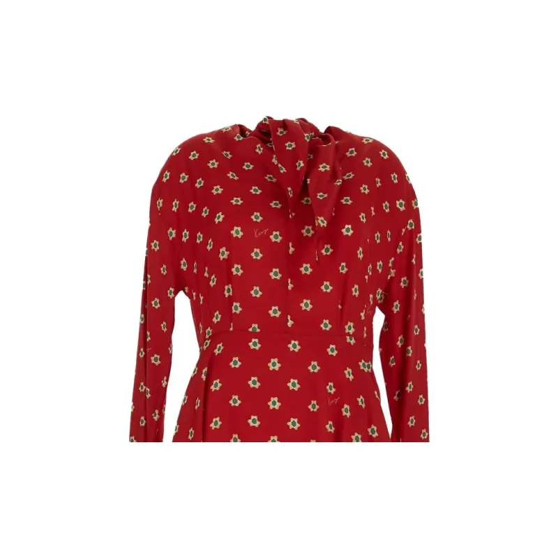 KENZO Teddy Flower Pleated Midi Dress-5