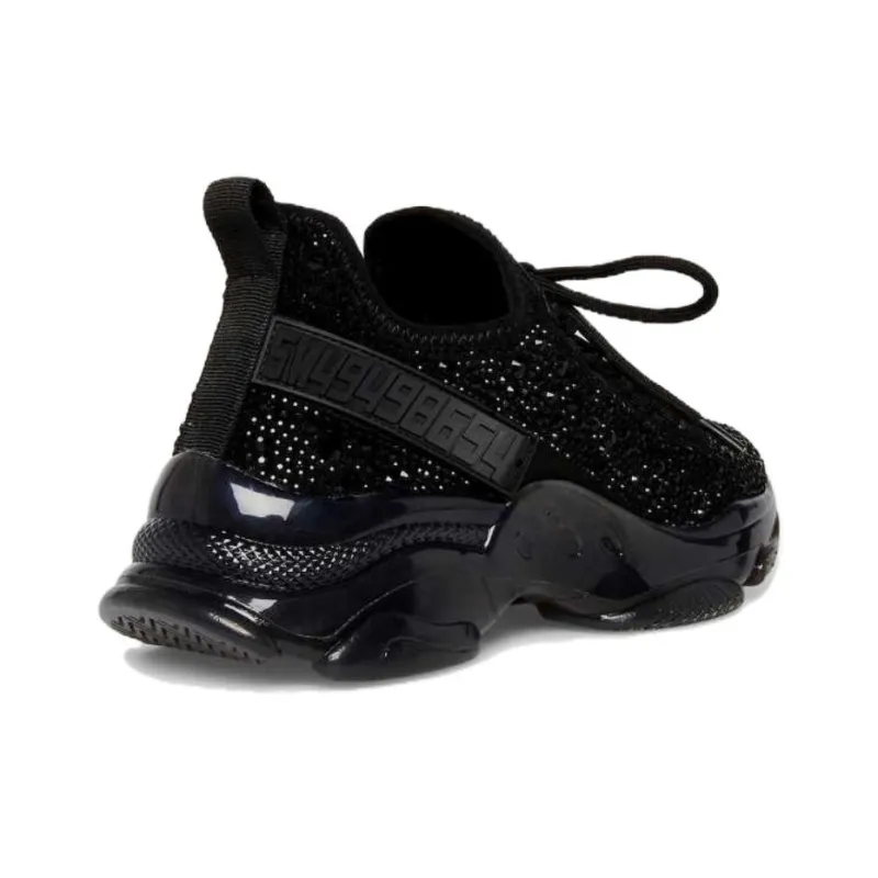 STEVE MADDEN Wear-Resistant Height Increasing Low-Top Chunky Sneakers Women's Black-2
