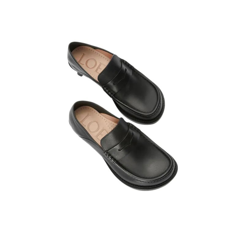 LOEWE Campo Loafers 4cm Women's Black-3