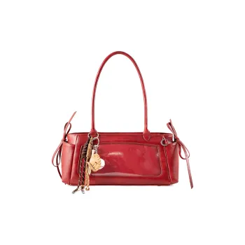 Vigno Synthetic Leather Shoulder Bag Regular Women's Red/Brown/Black/Ecru
