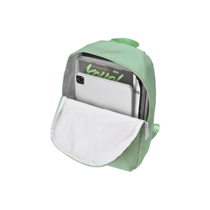 TURN UP Polyester Students Backpack Unisex Green-3