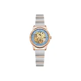 Rose Gold Blue Dial-Bamboo Steel Band