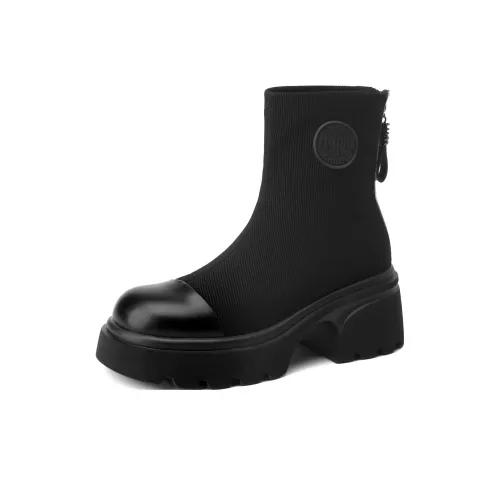 D:FUSE SCANDINAVIA Stretch Boot Socks Ankle Boots Women's Black