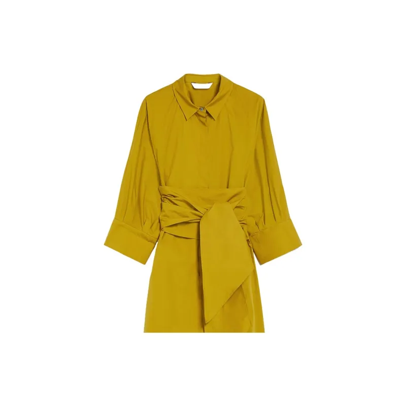 'S MAX MARA Long Sleeved Dresses Women's Yellow-3