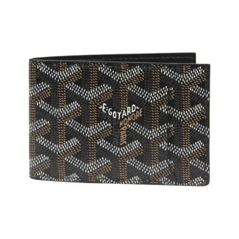 GOYARD Canvas With Calfskin Card Holder Wallet Unisex Black-0