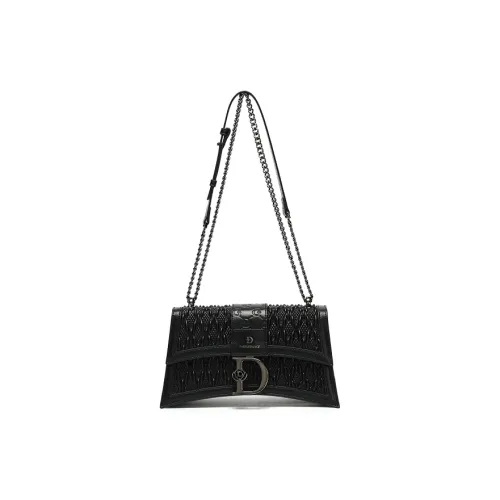 SEPTWOLVES PU Hourglass Bag, Crossbody Bag, Shoulder Bag Regular Women's Black