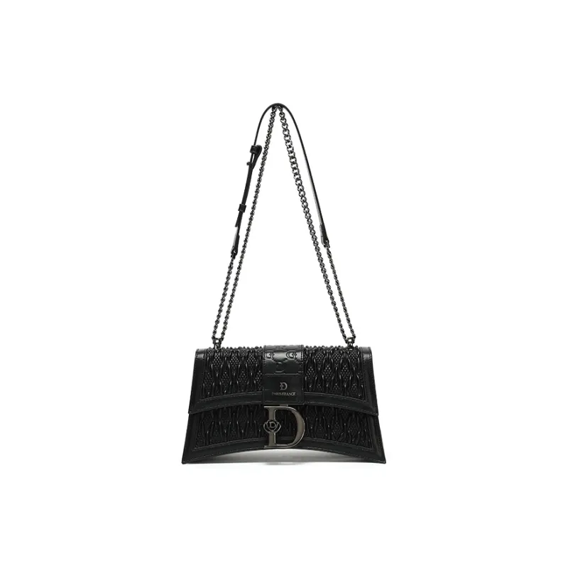SEPTWOLVES PU Hourglass Bag, Crossbody Bag, Shoulder Bag Regular Women's Black-0