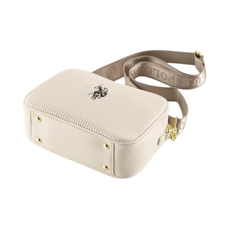U.S. POLO ASSN. Synthetic Leather Camera Bags Crossbody Bag Shoulder Bag Medium Size Women's Beige-3