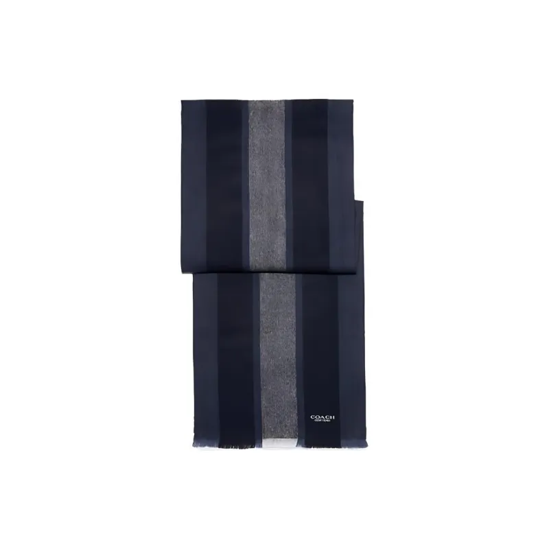 COACH Scarves Unisex Blue Black Gray-0