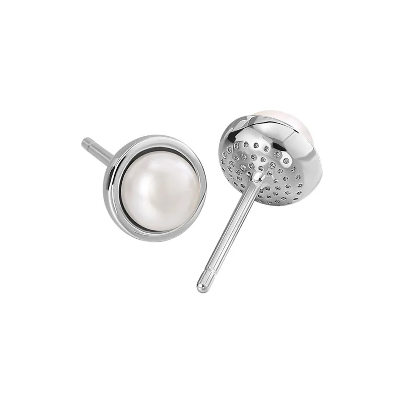 Chinese Jewelry Freshwater Pearl Stud Earrings Women's-0