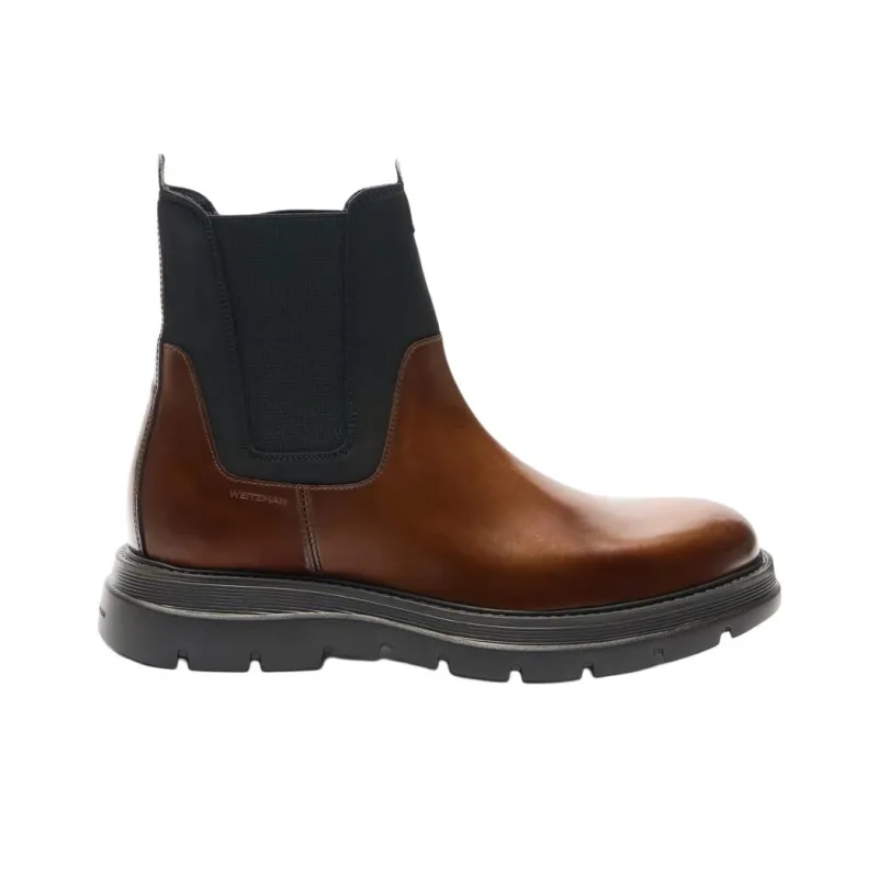 Stuart Weitzman/SW Arden Short Chelsea Boots Men's Brown-1