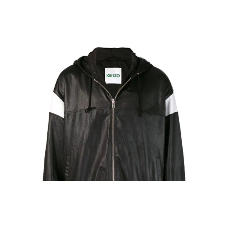 KENZO Leather Jackets Men Black-4
