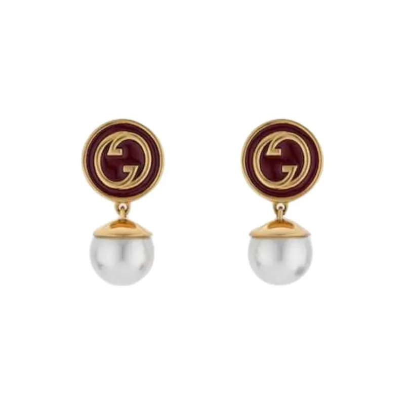 GUCCI Metal Earrings Women's Red-0