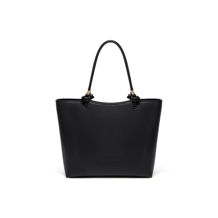 Simvay Clos Synthetic Leather Shoulder Bag Tote Handbag Shopping Bag Large Size Women's Ecru/Black-7