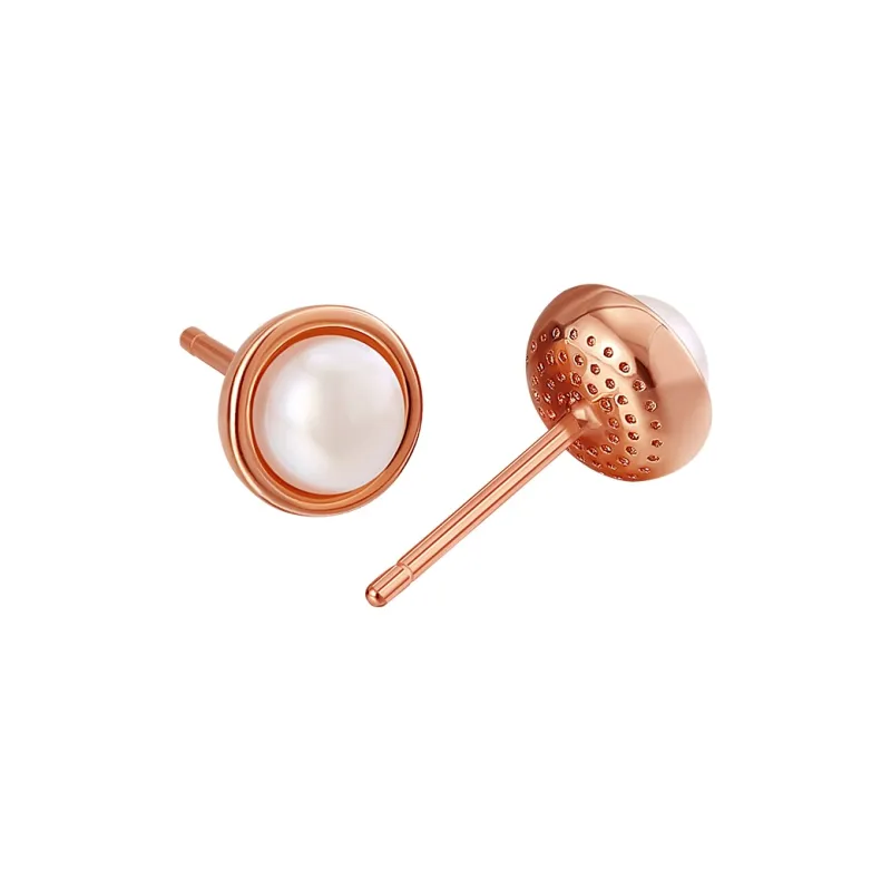 Chinese Jewelry Freshwater Pearl Stud Earrings Women's-5