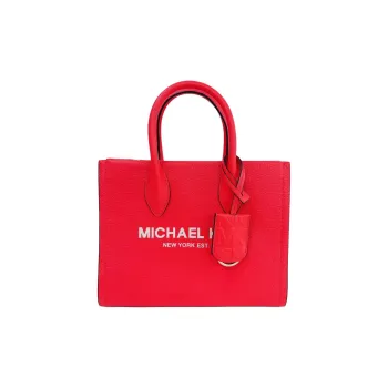 MICHAEL KORS Mirella Cow Leather Tote Bag, Shopping Bag, Handbag Trumpets Women's Red