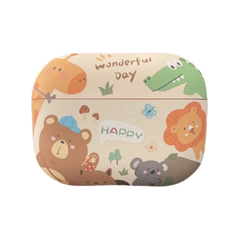 Baohuguang Compatibility With AirPods 1/4/pro 2 TPU Cartoon Cute Water Zoo 3D Effect Matte Headphone Cases-2