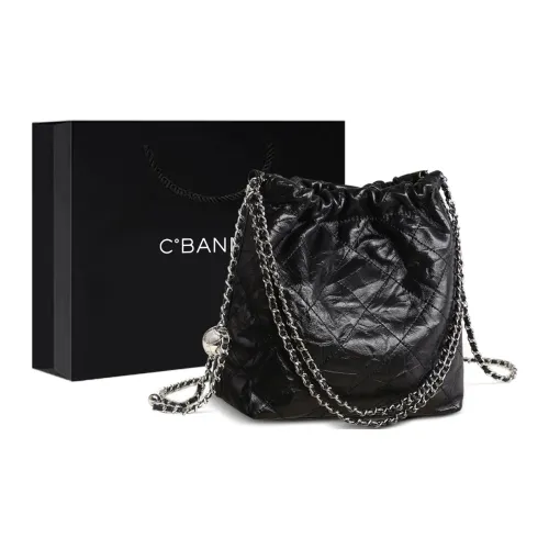 C°BANNER Cow Leather With Synthetic Leather Bucket Bag, Shoulder Bag, Crossbody Bag Regular Women's Black