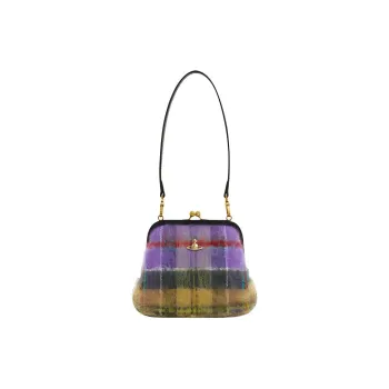 Vivienne Westwood Wool Handbag Shoulder Bag Women's Purple/Yellow