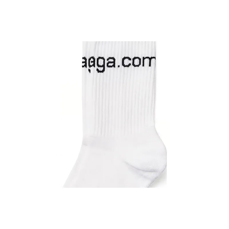 Balenciaga Bal.com Knee-High Socks Men's White-2