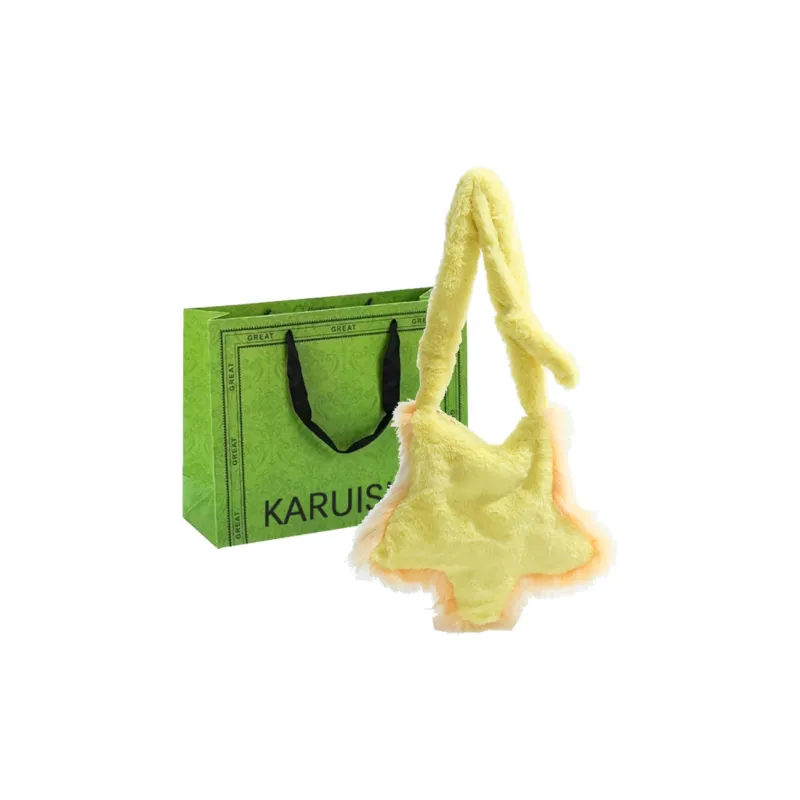 KARUISHA Plush Crossbody Bag Women's Yellow/Rose Red/Pink/White-18