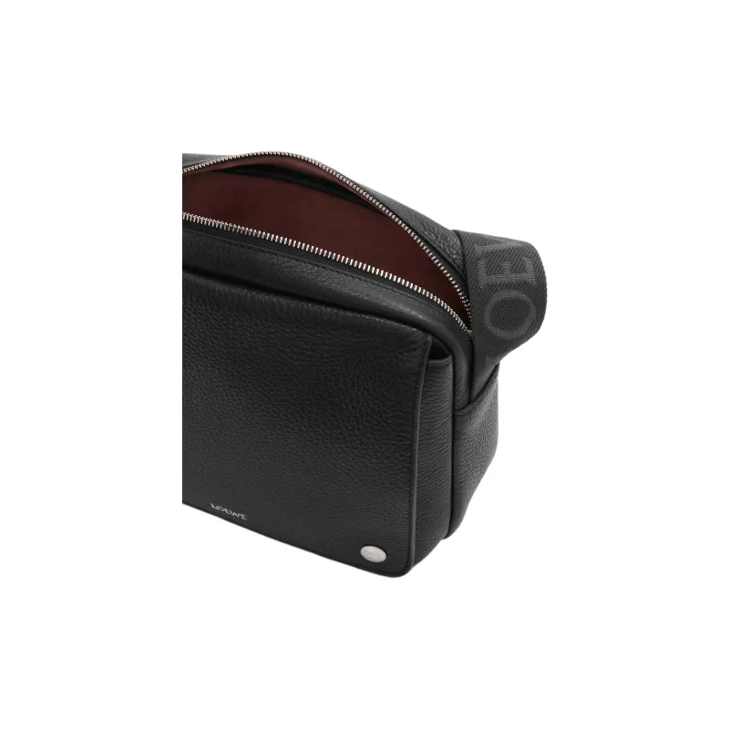 LOEWE Grain Calfskin Messenger Bag, Crossbody Bag, Shoulder Bag Mini Men's Black-2