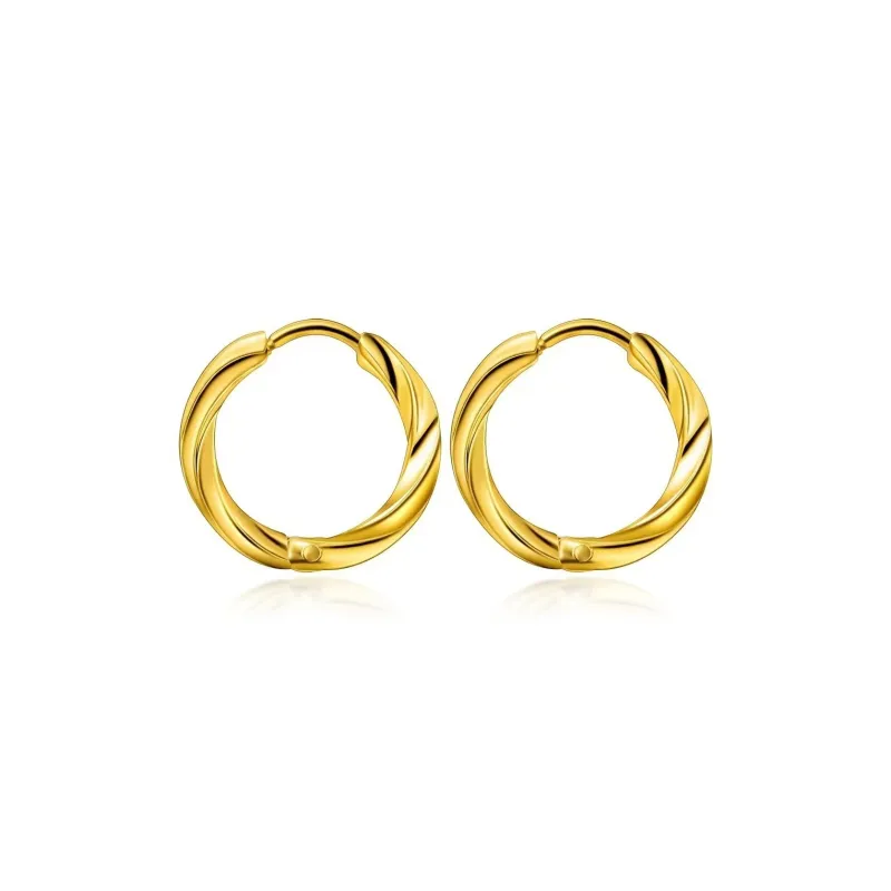 GUDUD Stainless Steel Earrings Unisex Gold/Silver-4